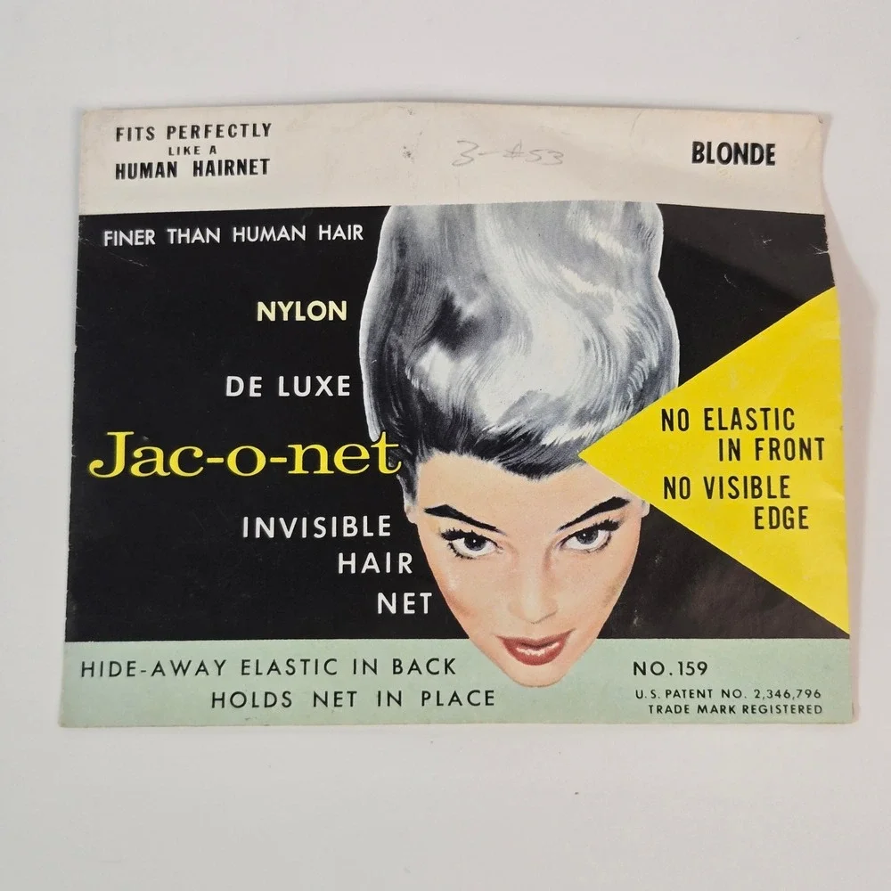Vintage Jac-o-net De Luxe Invisible Hair Net Blonde Nylon Made in England No 159